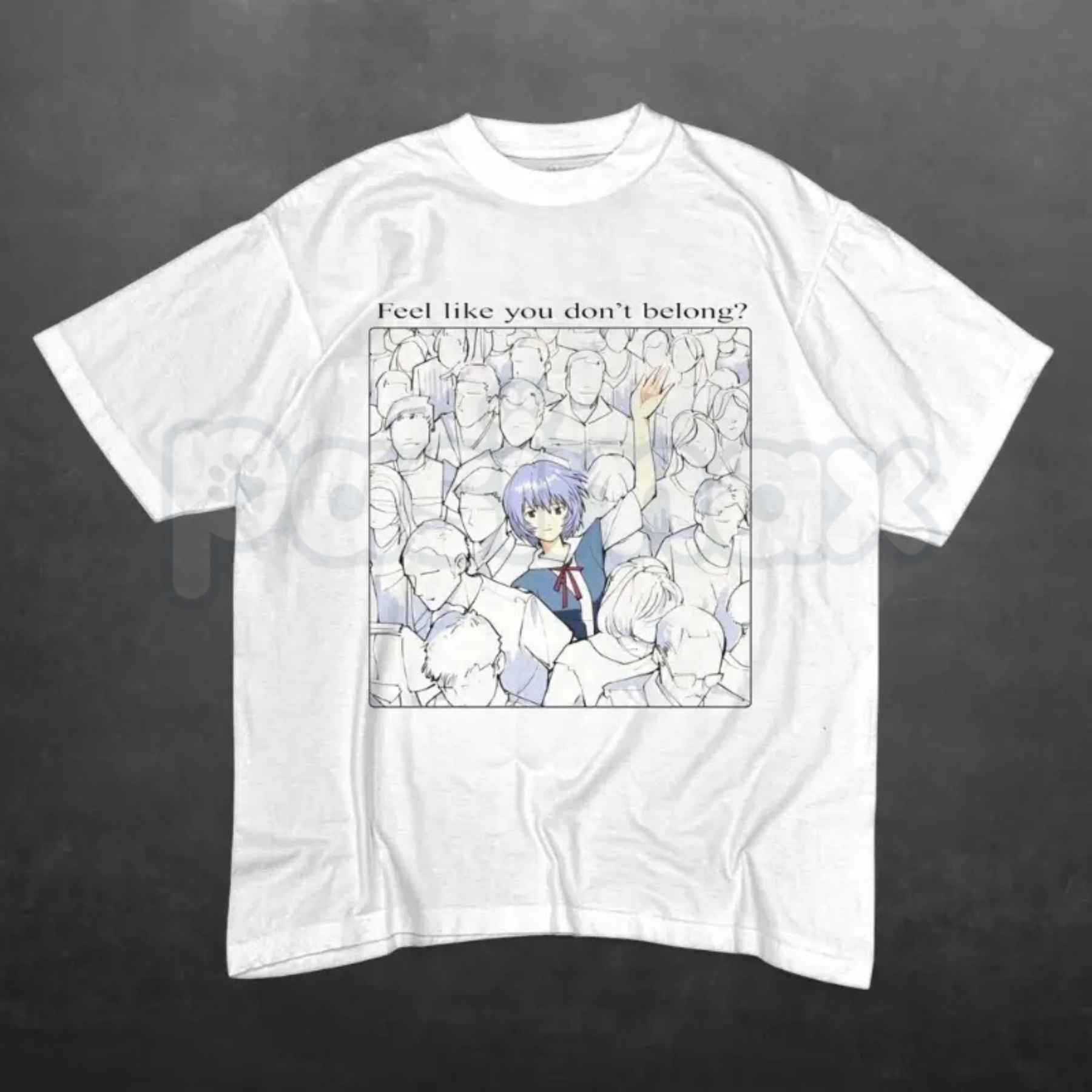 Rei Ayanami Shirt – Feel Like You Don’t Belong Anime Graphic Tee, Retro Evangelion Unisex Cotton Streetwear Shirt