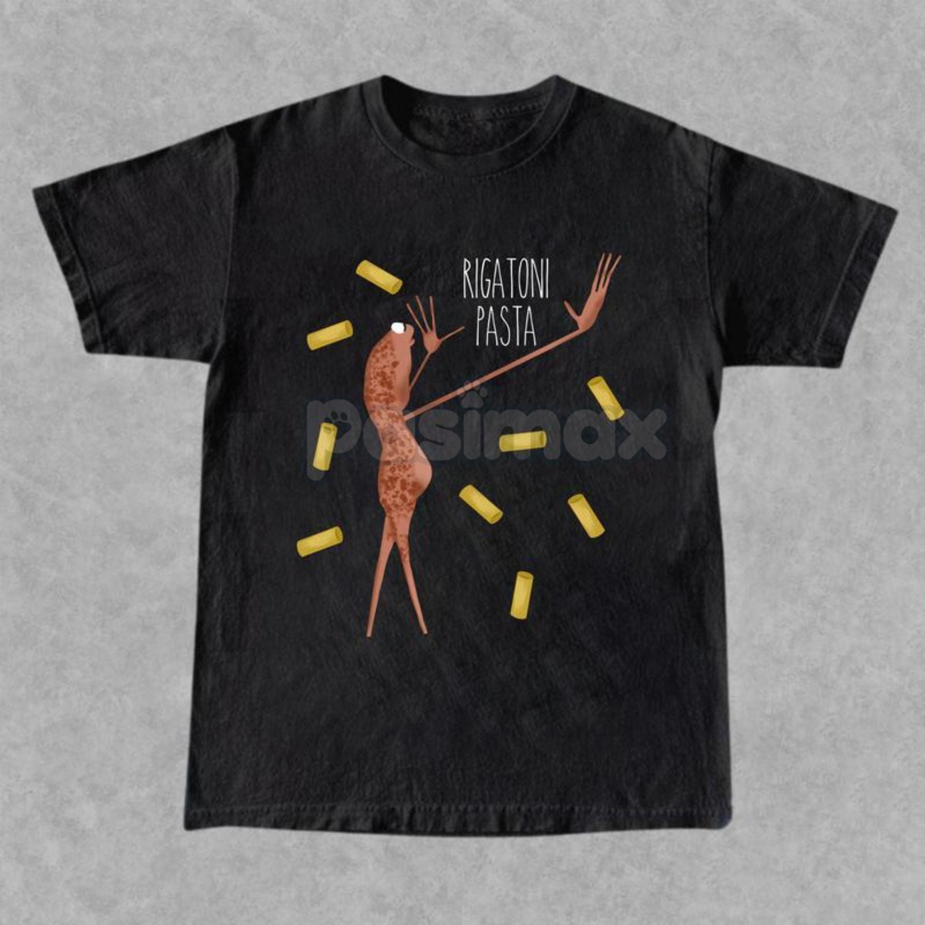 Rigatoni Pasta & Worm Graphic Tee - Internet Culture Funny T-Shirt, Viral Gaming Meme Merch