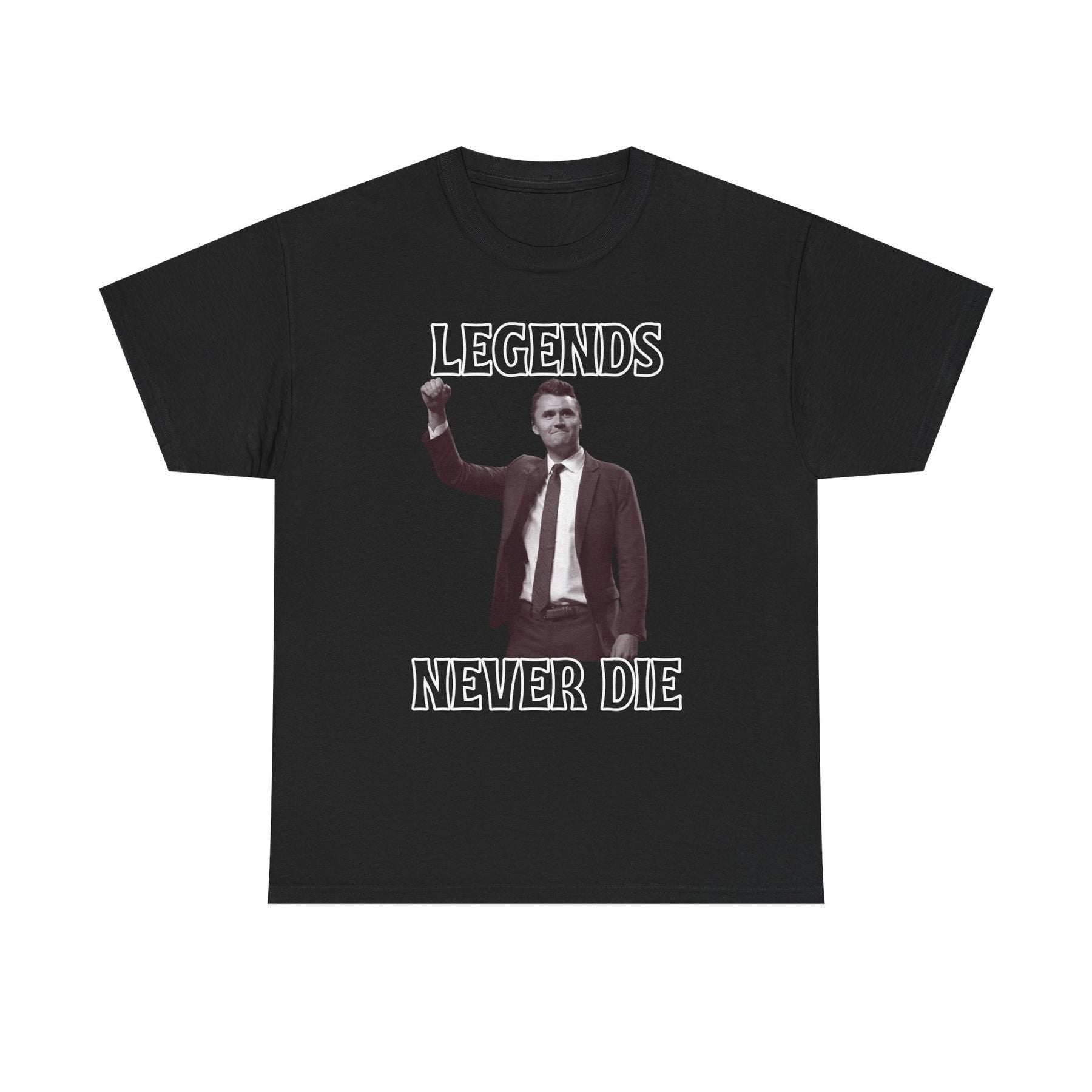 "Legends Charlie Kirk" T-Shirt - Unisex Heavy Cotton Tee, Political Figure Apparel