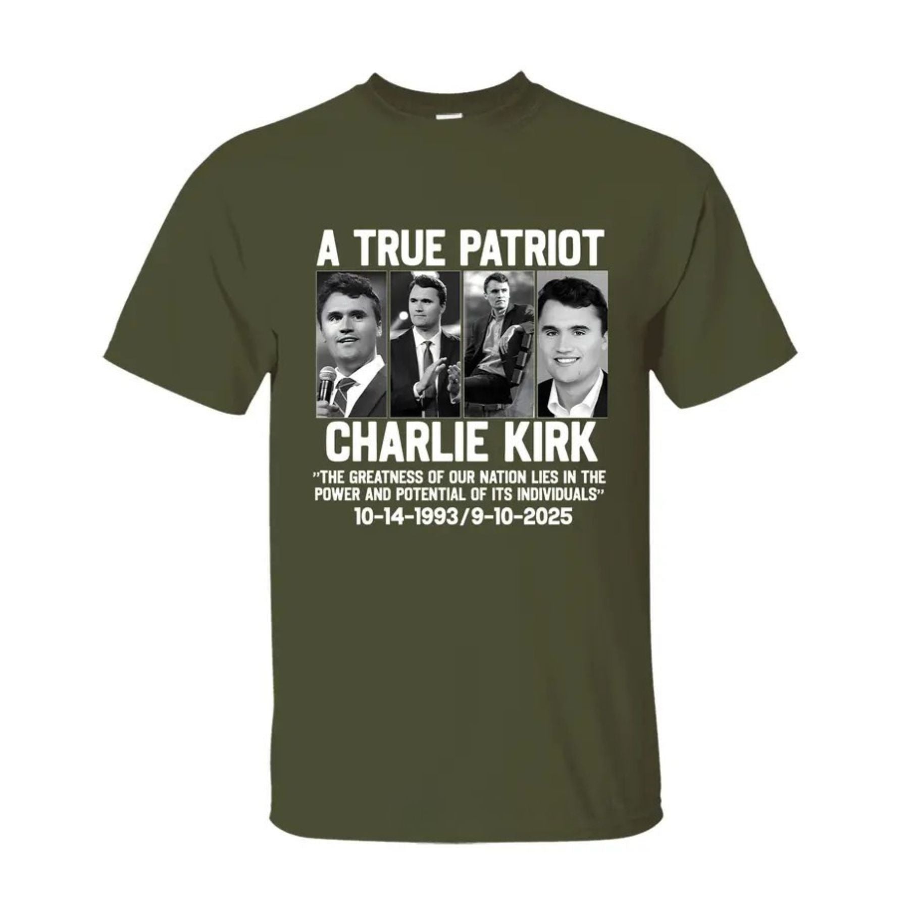 Charlie Kirk Patriotic T-Shirt - "The Greatness of Our Nation" Quote Tee, American Political Apparel