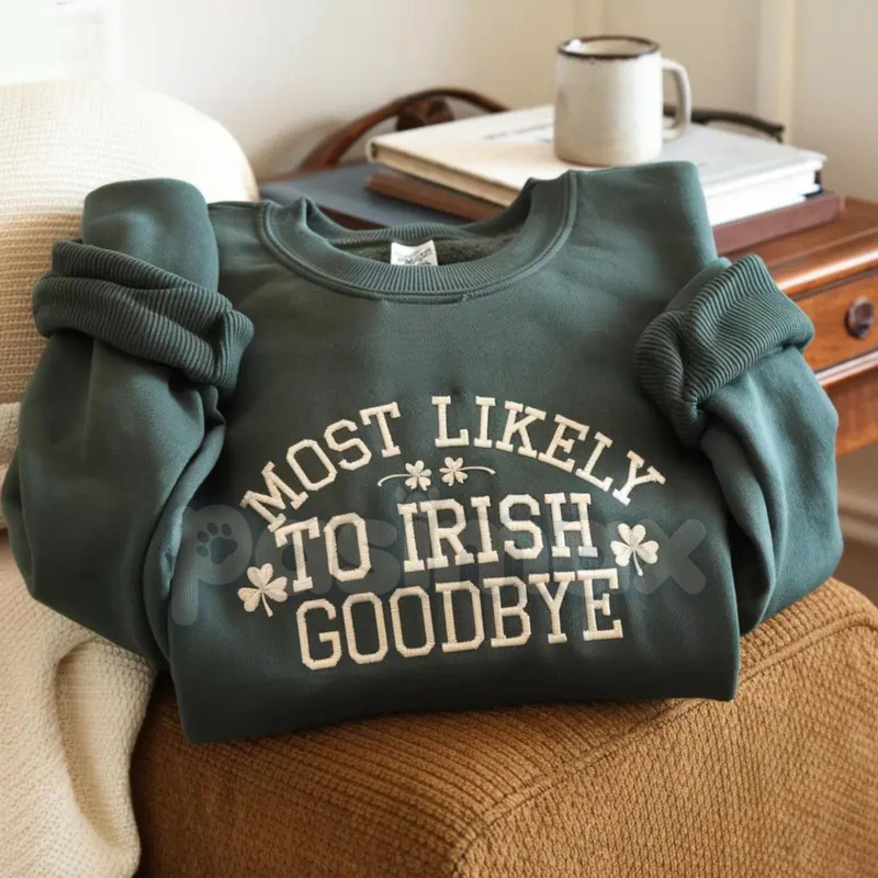 Funny "Most Likely To Do An Irish Exit" Embroidered Sweatshirt – Irish Flag Crewneck