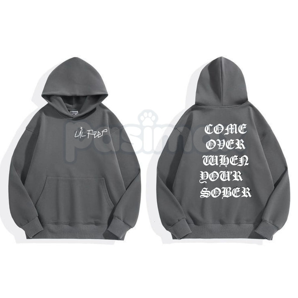 Black Lil Peep 'Come Over When You're Sober' Hoodie – COWYS Tribute Streetwear, GothBoiClique Aesthetic Pullover, Unisex