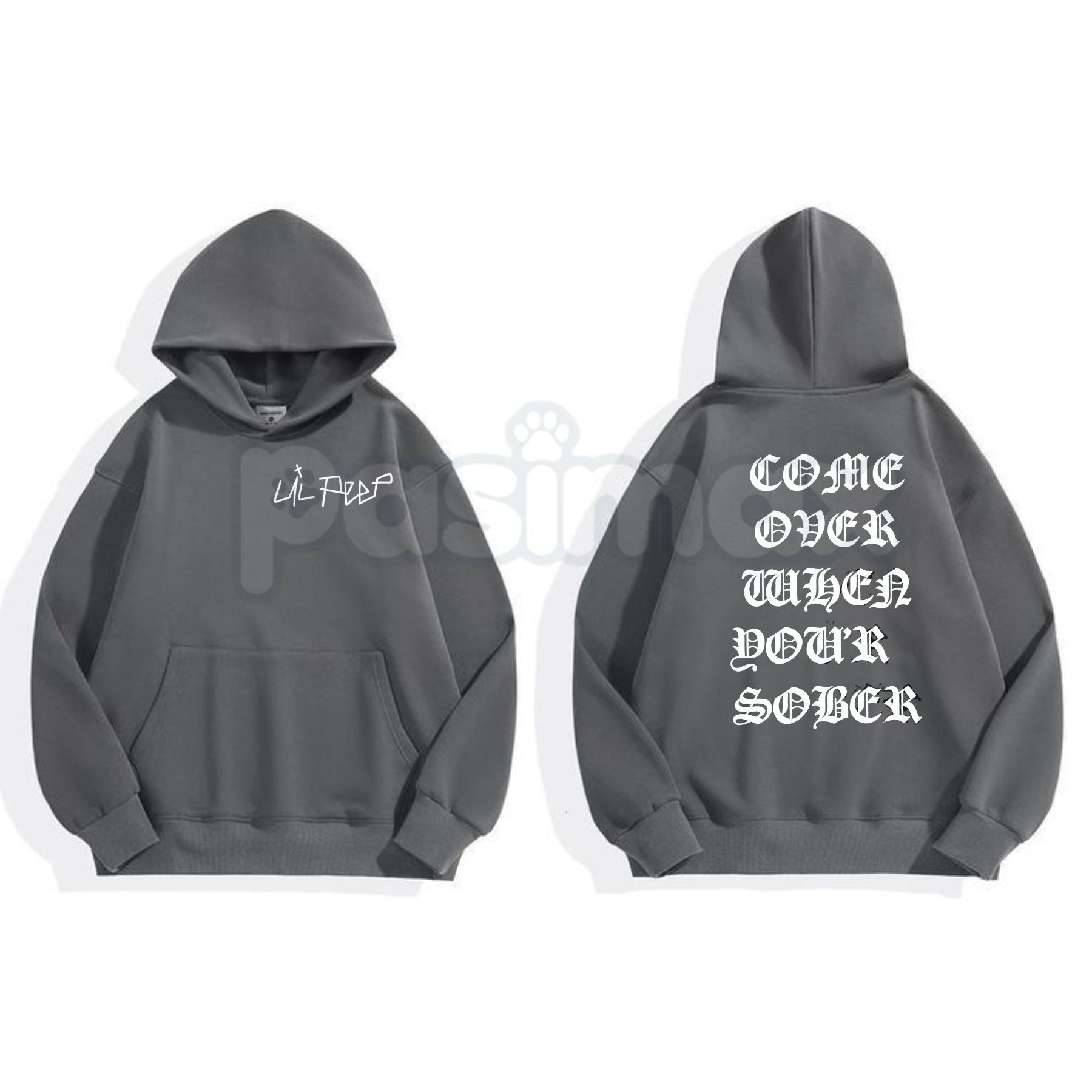 Black Lil Peep 'Come Over When You're Sober' Hoodie – COWYS Tribute Streetwear, GothBoiClique Aesthetic Pullover, Unisex