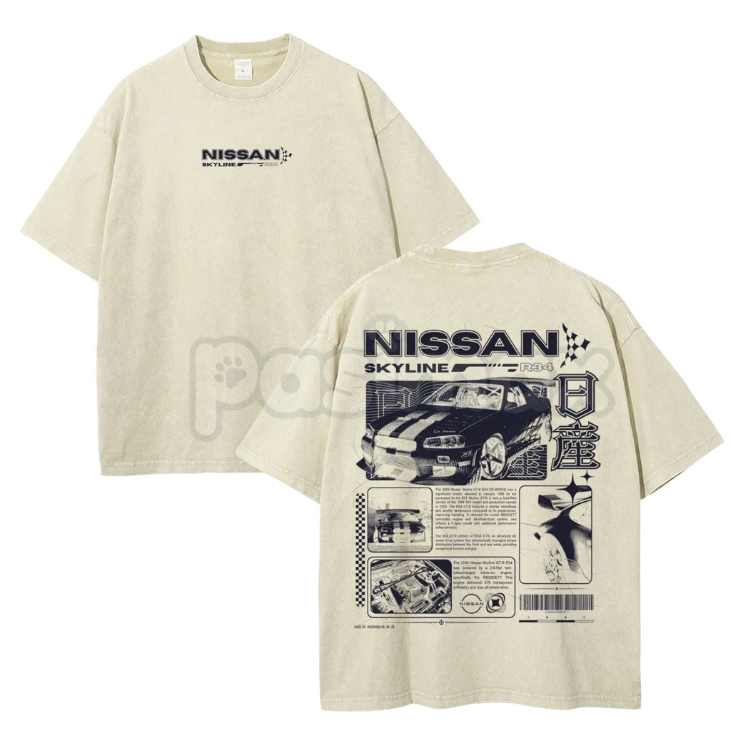 Vintage JDM Sports Car Graphic T-Shirt – Retro 90s Japanese Drift Culture, Lightweight Washed Cotton Streetwear Top