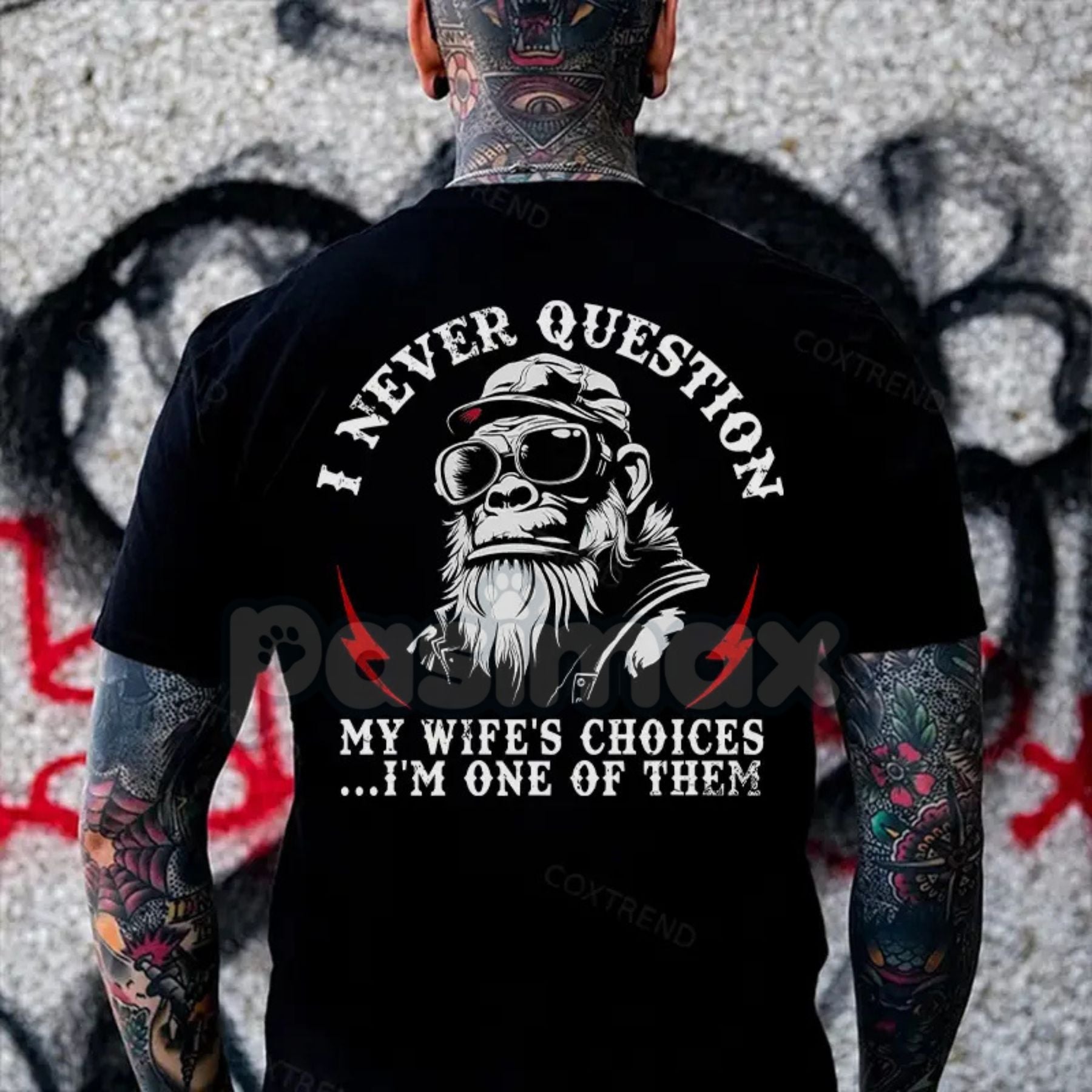 "I Never Question My Wife's Choices" Funny Husband T-Shirt - Marriage Joke Tee, Sarcastic Spouse Apparel