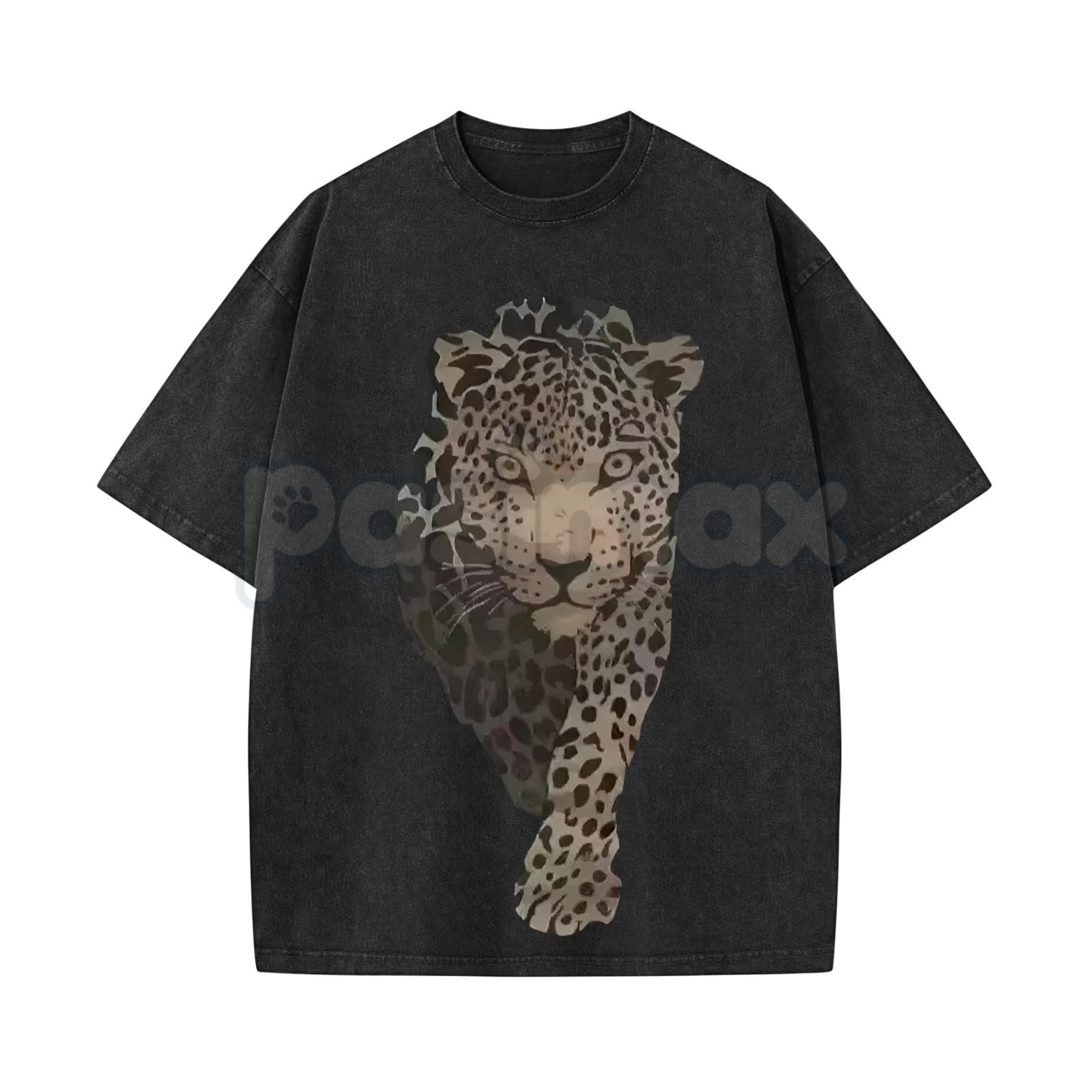 Leopard Print Women's Vintage Washed T-Shirt – Casual Animal Print Graphic Tee, Retro Lightweight Cotton Boho Streetwear