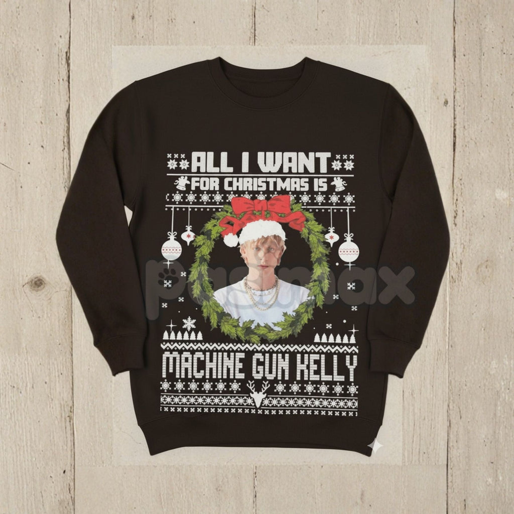 MGK "All I Want For Xmas" Sweatshirt – Machine Gun Kelly Music Holiday Crewneck