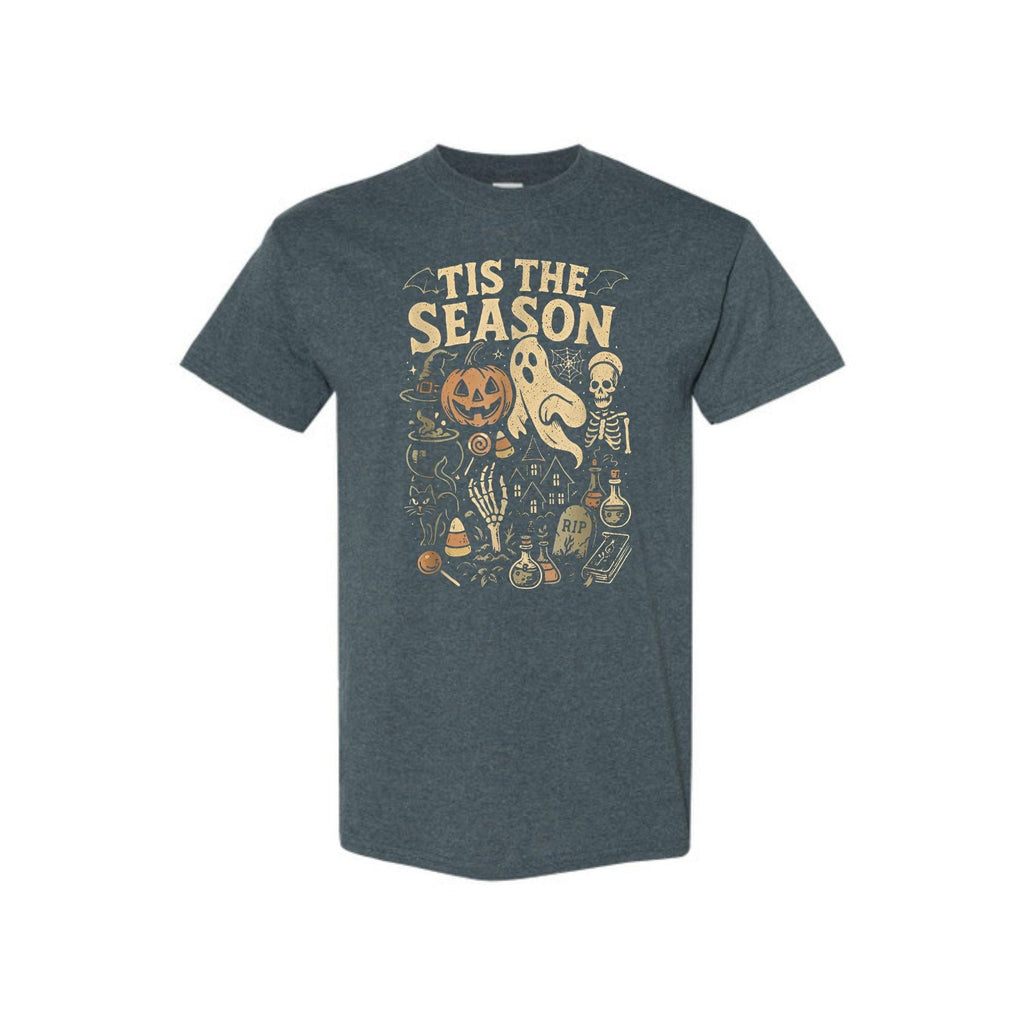 Spooky Season Vibes T-Shirt – Halloween Comfort Colors Shirt, Retro Fall Tee, Tis The Season Outfit, Cute Autumn Graphic Top