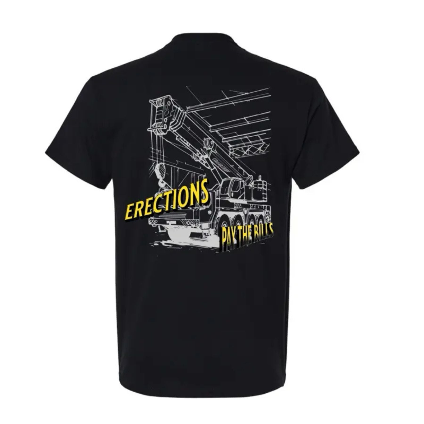 Crane Operator T-Shirt - "Pays the Bills" Blue Collar Work Tee, Men's Apparel Top