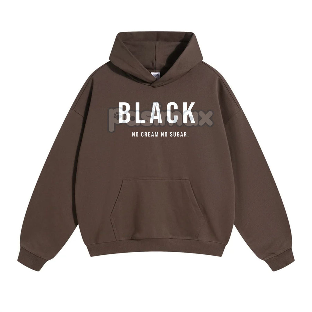 Black No Cream No Sugar Hoodie – Minimalist Coffee Lover Pullover, No-Nonsense Attitude Apparel