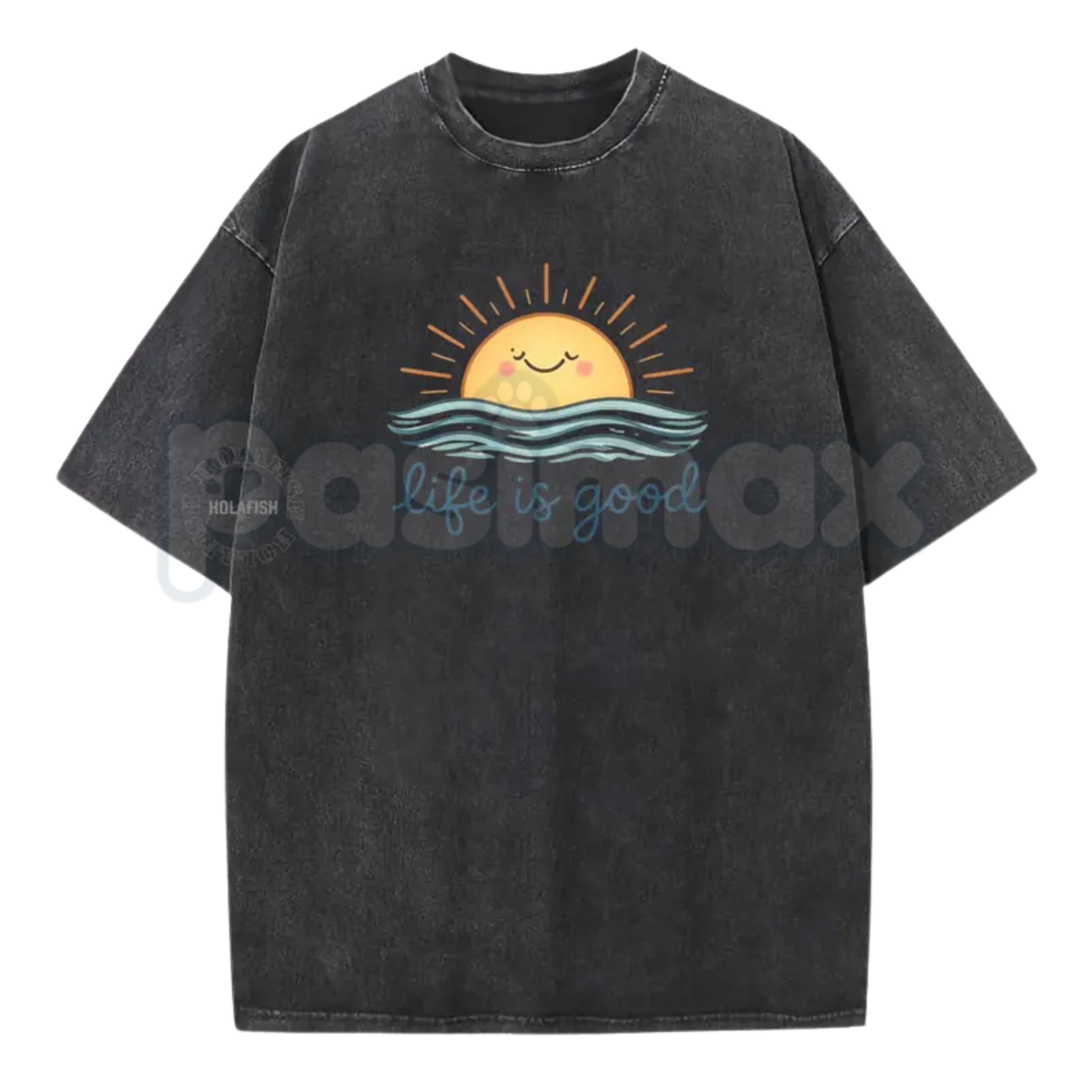 Life is Good Vintage Washed T-Shirt – Retro Crew Neck Graphic Tee, Positive Vibes Lightweight Cotton Top, Sincere Inspirational Streetwear