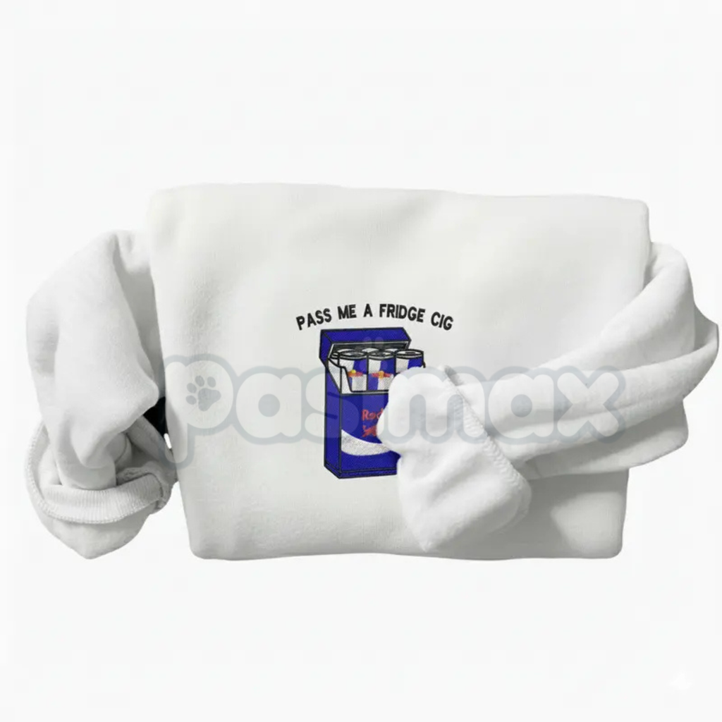 Funny "Pass Me A Fridge of Blue Soda" Embroidered Sweatshirt – Humorous Quote Crewneck