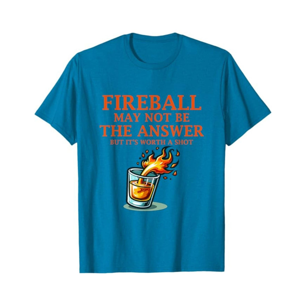 Men's "Fireball & Whiskey" Graphic Tee - Bold Casual Wear, Stylish Slim Fit