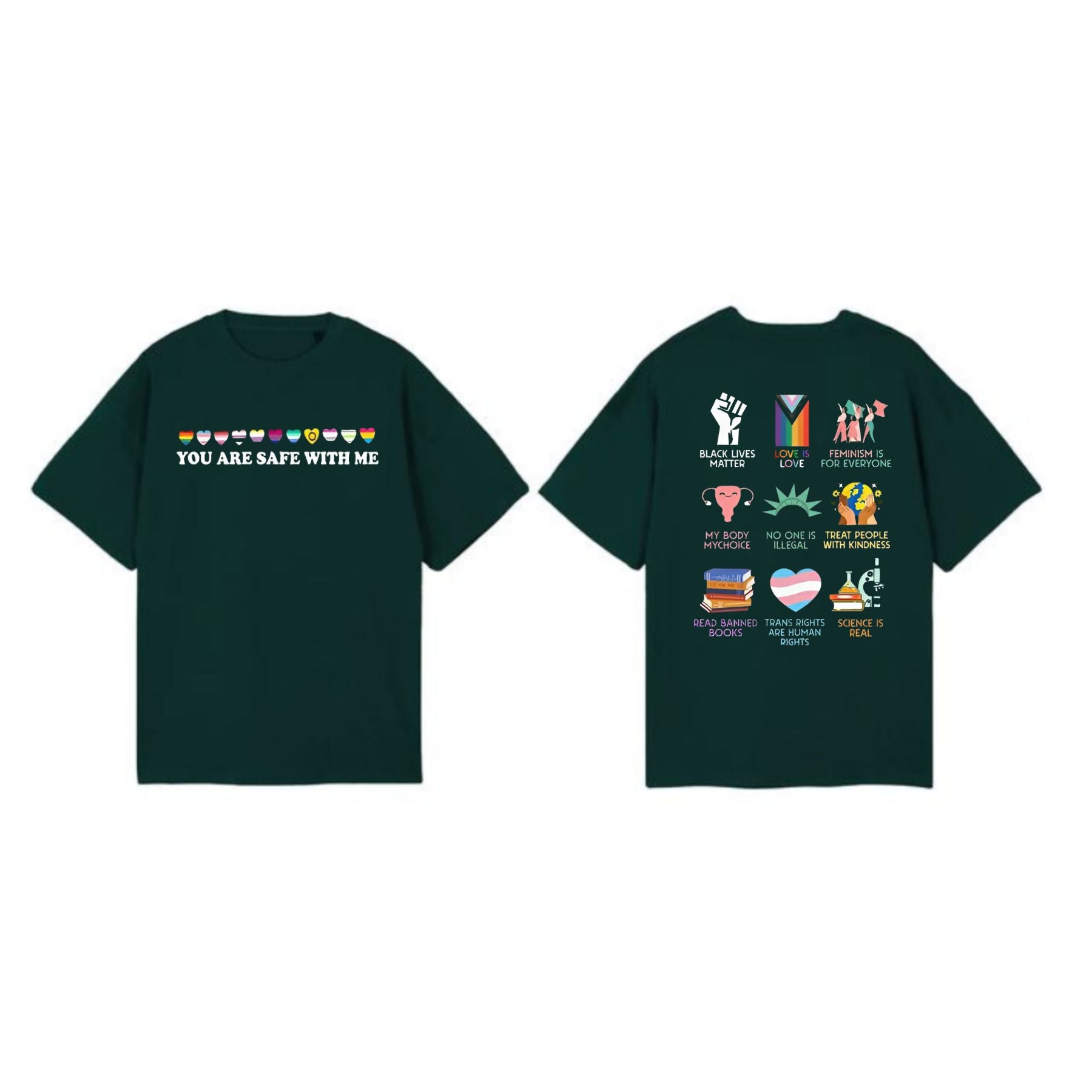 "You Are Safe With Me" T-Shirt - Equality & Human Rights Tee, Inclusive & Ally Statement Shirt