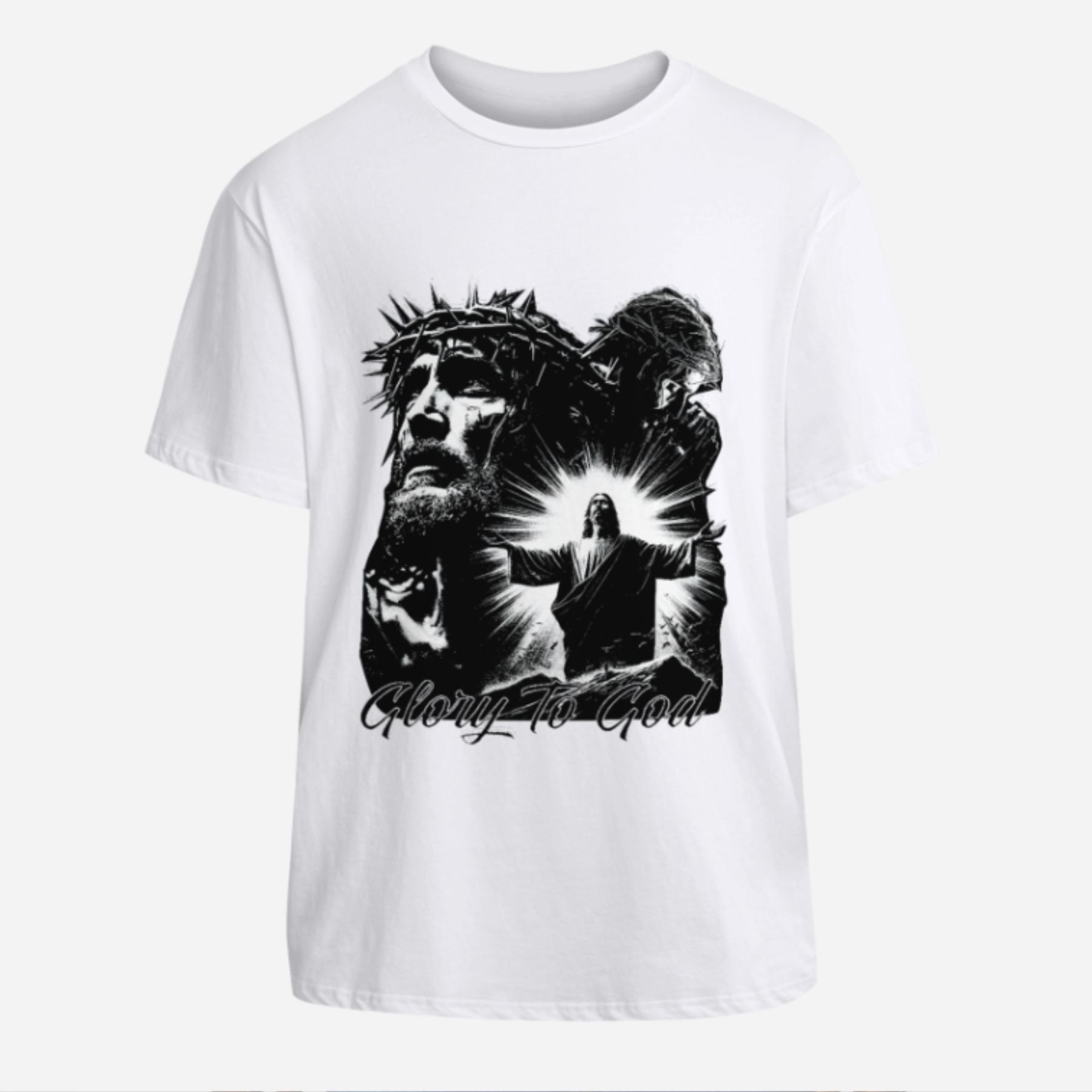"Glory To God" Jesus T-Shirt - Y2K Rap Streetwear, Vintage Christian Graphic Tee