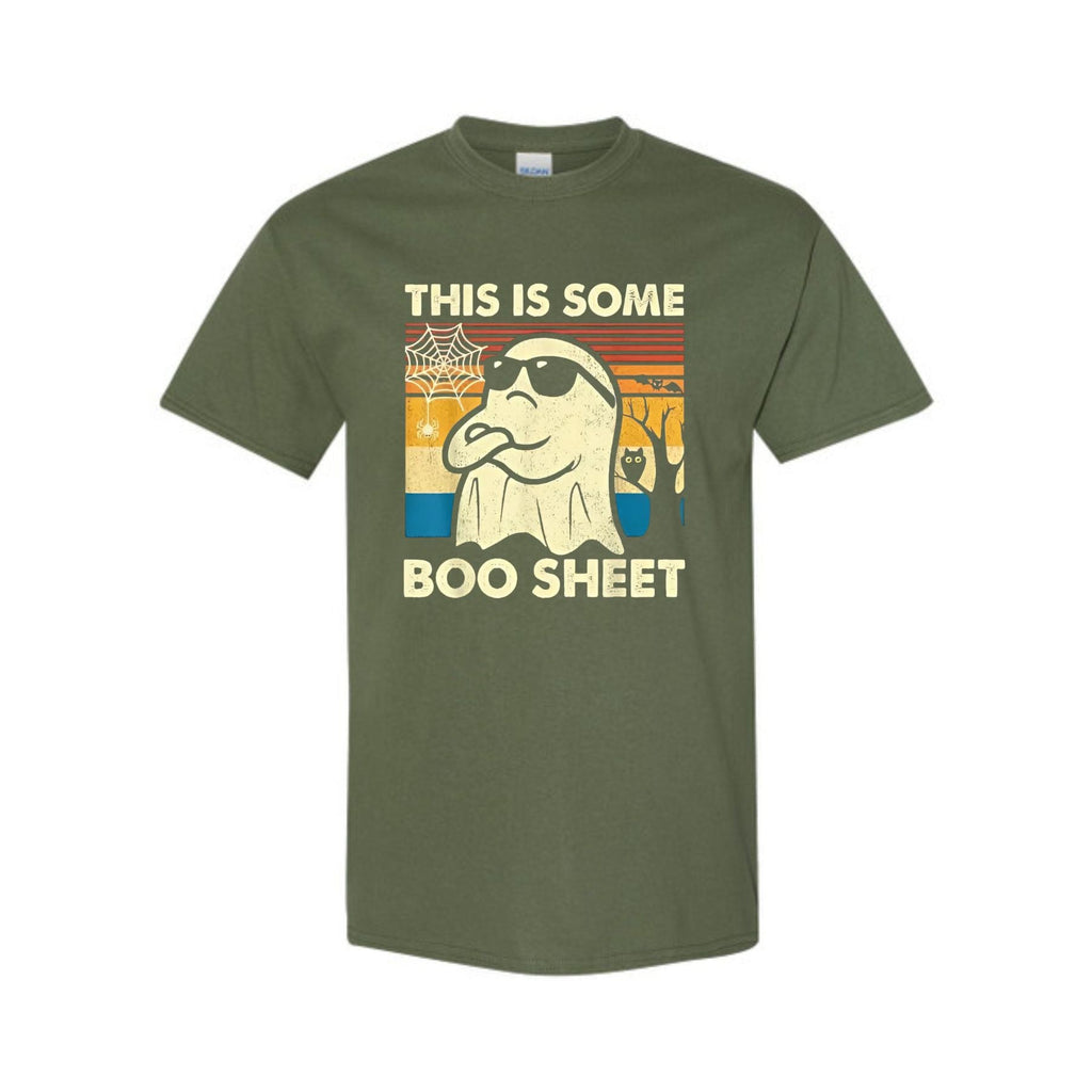 "This is Some Boo Sheet" Ghost T-Shirt - Funny Retro Halloween Apparel for Men & Women