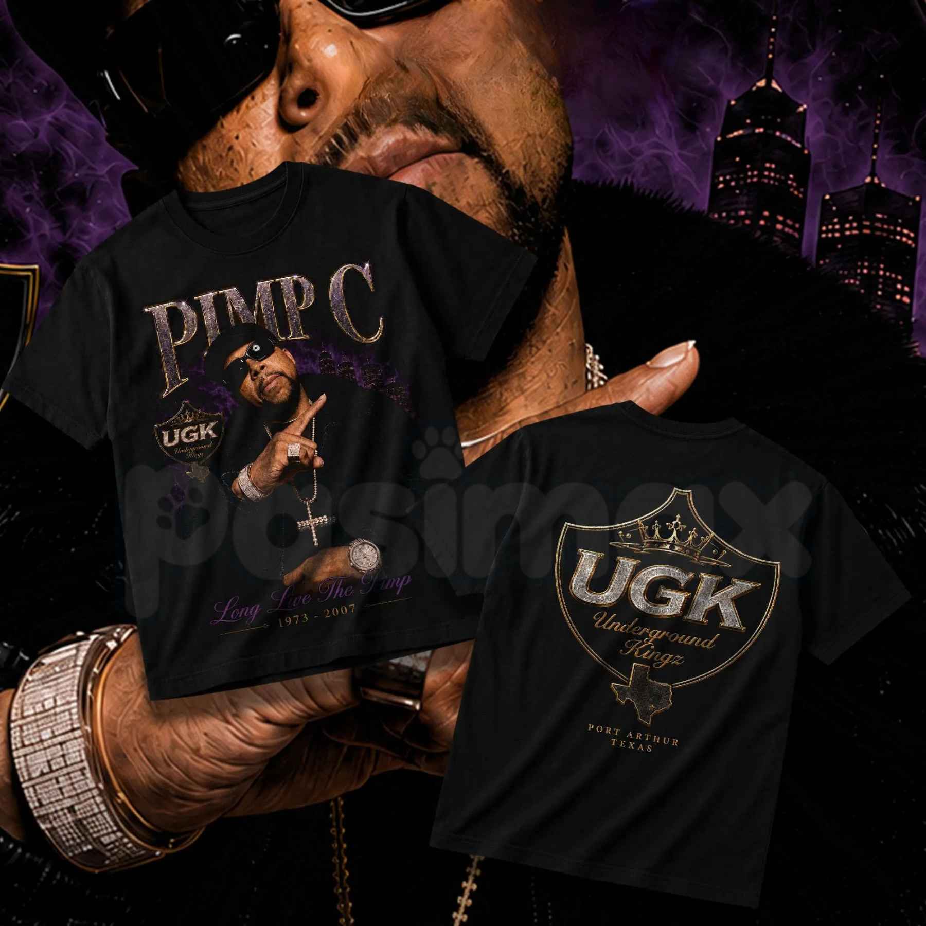 Pimp C Long Live The Pimp Heavy Cotton Unisex Graphic T Shirt – Vintage Rap Legend Tribute Tee, Retro Texas Hip Hop Culture Classic Cotton Streetwear Shirt