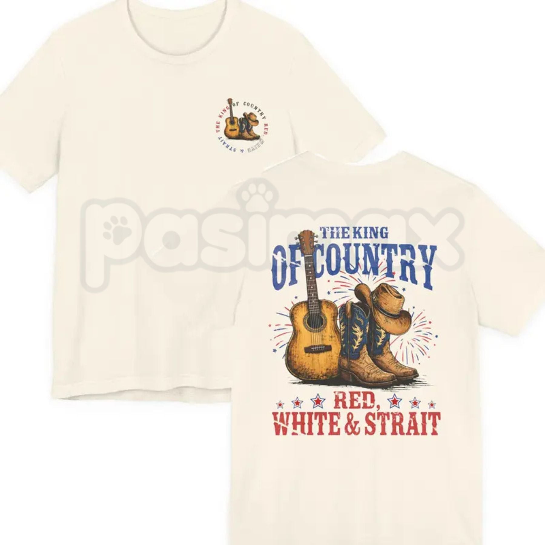 The King of Country T-Shirt – Retro Red White & Strait Western Graphic Tee