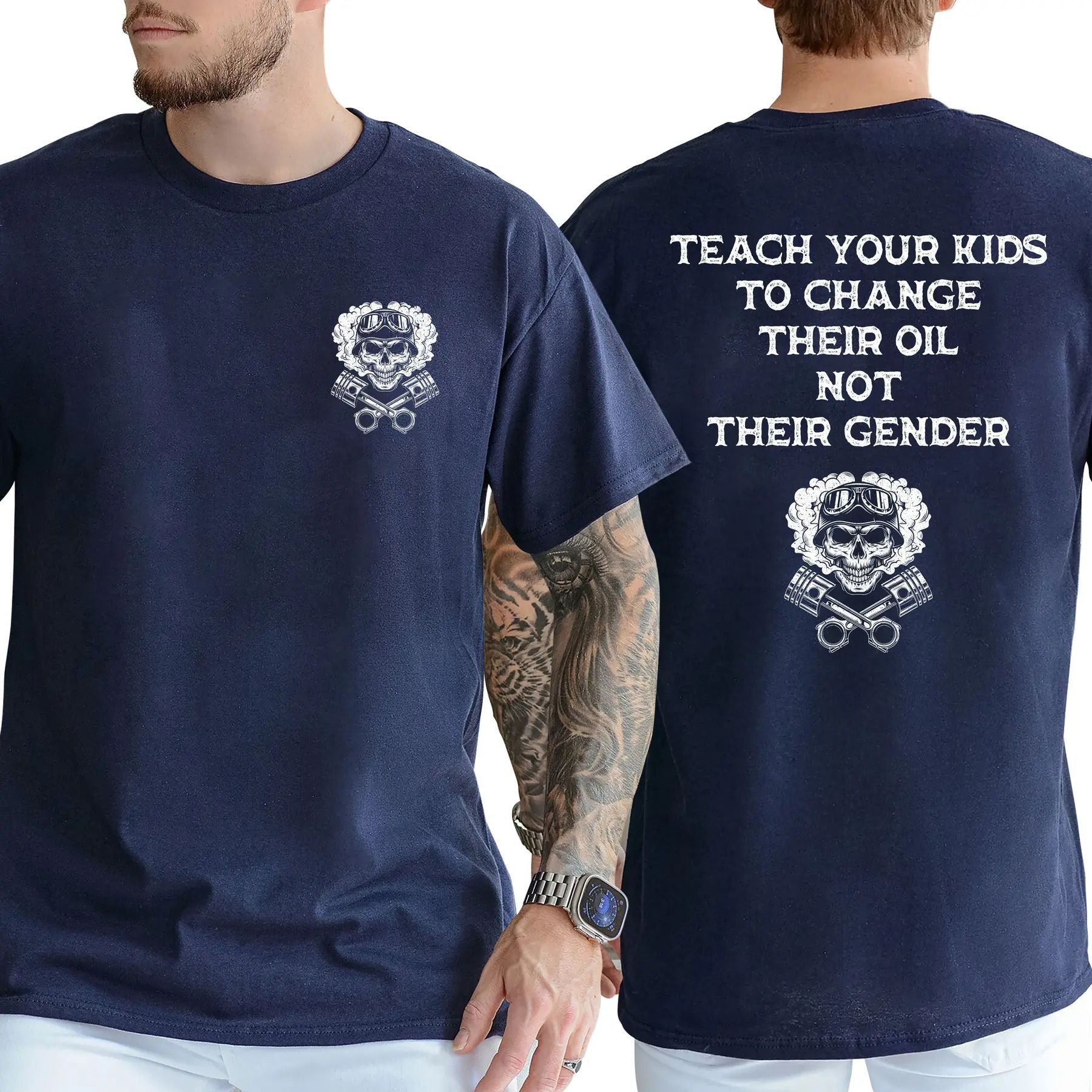 Teach Your Kids To Change Their Oil Not Their Gender T-Shirt – Bold Statement Graphic Tee, Unisex Cotton Casual Shirt