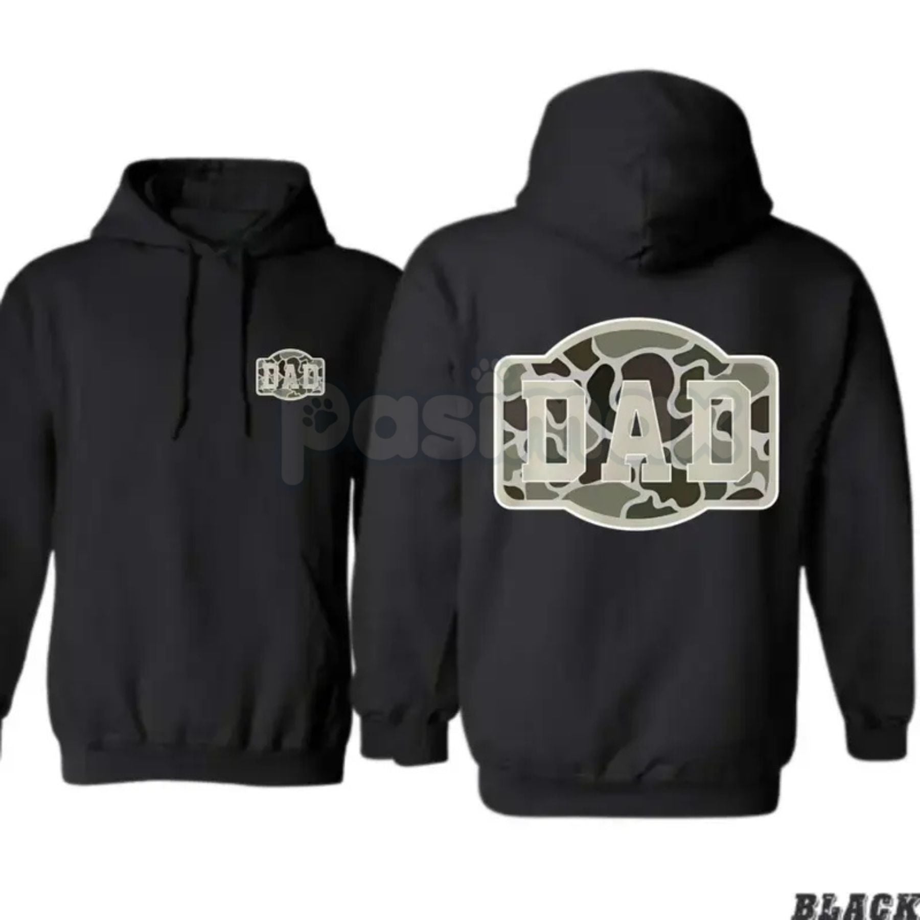 Camo DAD Hoodie – Military-Inspired Bold Design Pullover, Proud Father & Veteran Apparel, Unisex