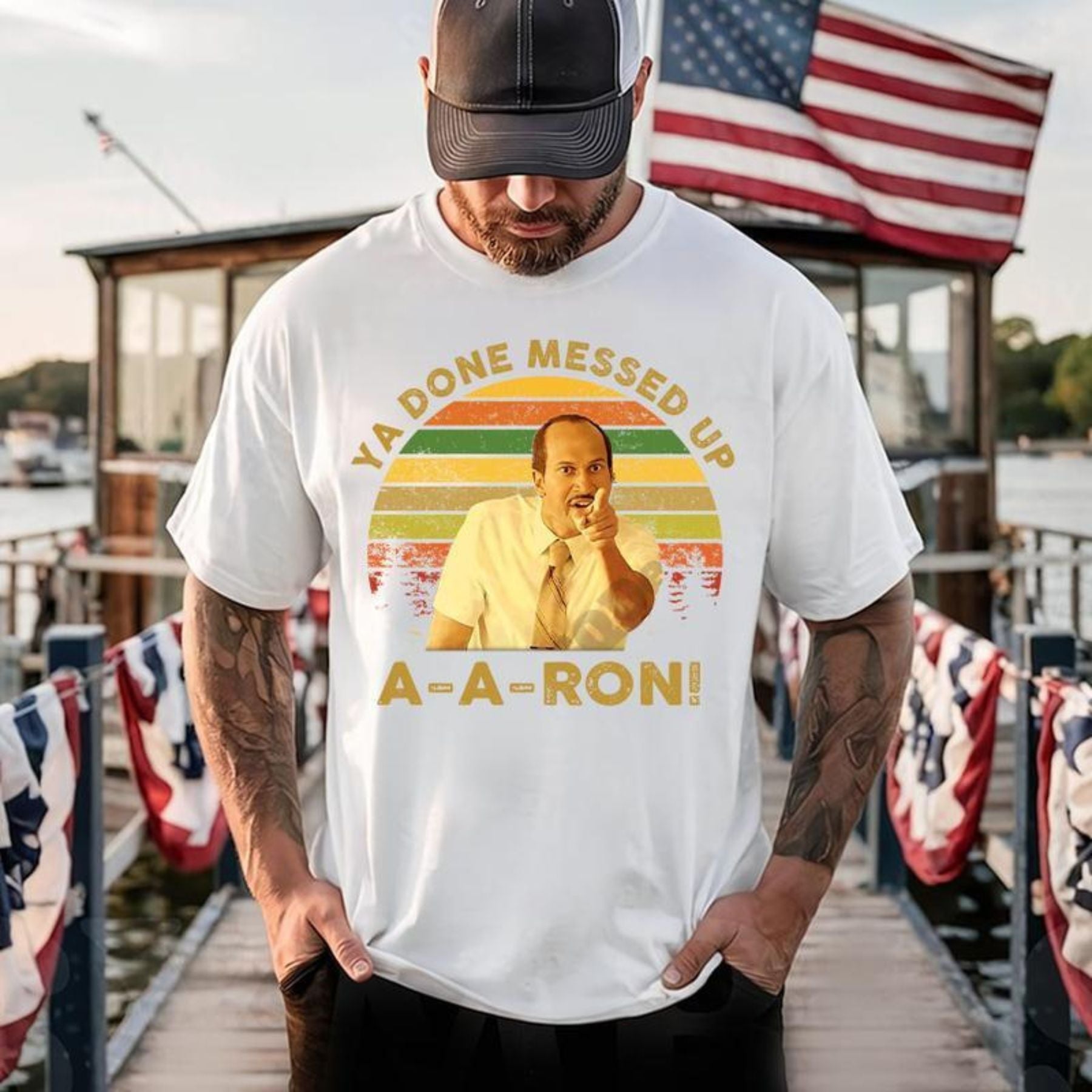 "Ya Done Messed Up Aaron" T-Shirt - Key & Peele Quote Tee, Vintage Sunset Design, Unisex Retro Apparel