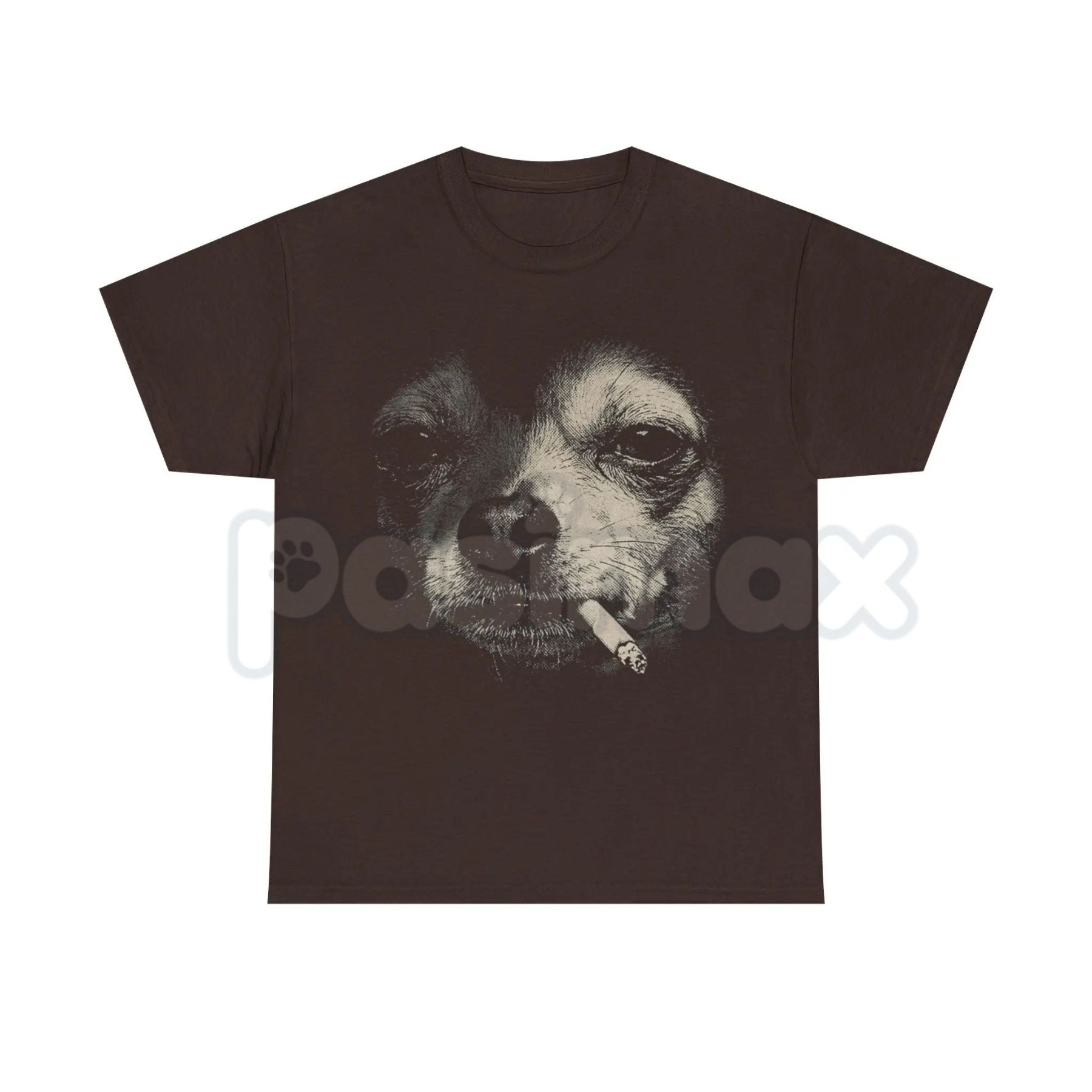 Funny Dog Smocking Graphic T-Shirt – Vintage Meme Dog Humor Tee, Premium 100% Cotton Retro Animal Streetwear Top, Soft Lived-In Heavyweight Irony Culture Shirt, Made in USA