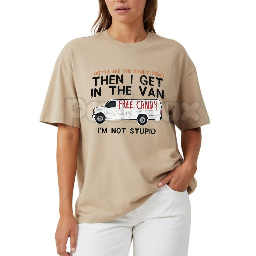 "I Gotta See The Candy First" Funny Dark Humor T-Shirt - Sarcastic Edgy Men's Graphic Tee, Dark Comedy Slogan Shirt, Funny Offensive Joke Apparel