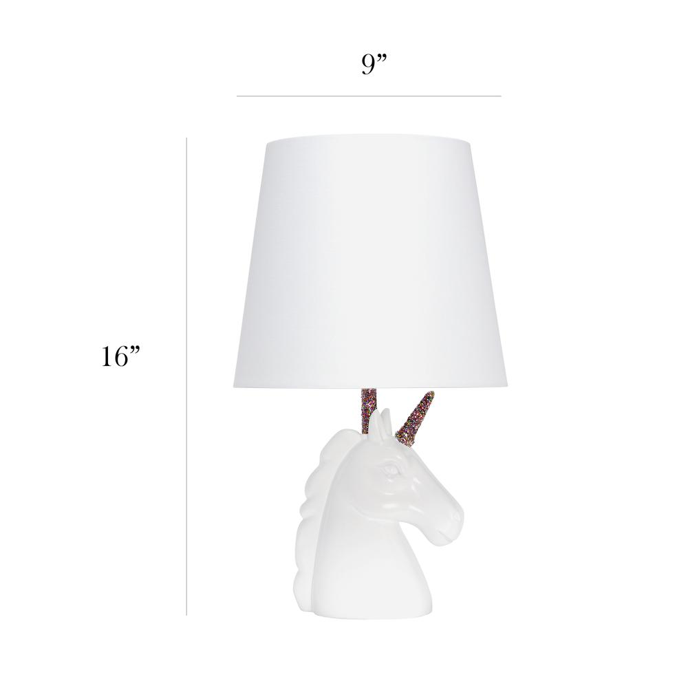 Sparkling Rainbow and White Unicorn Table Lamp