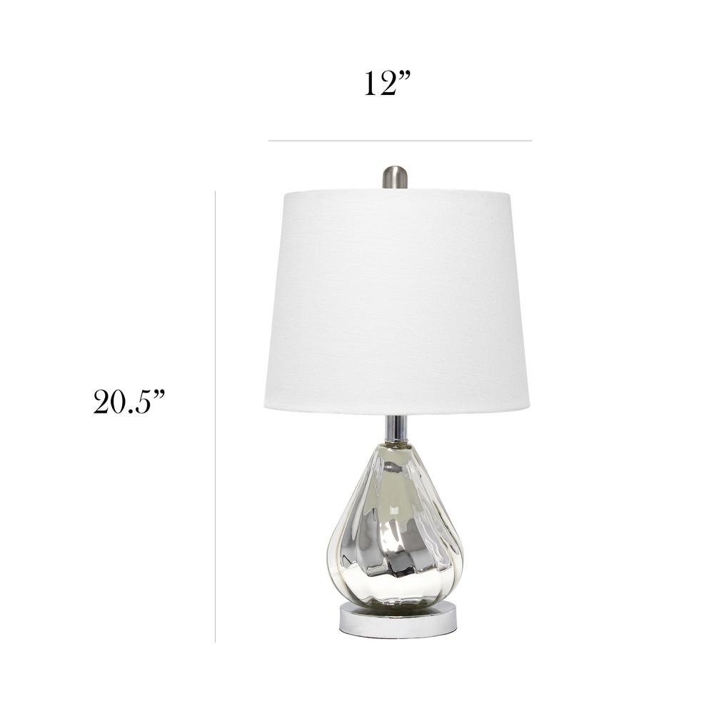 Chrome Ripple Table Lamp with White Shade