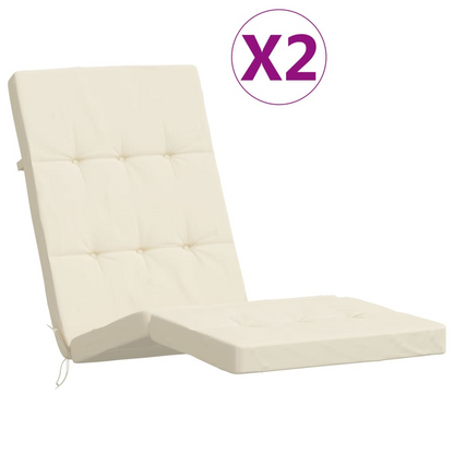 vidaXL Deck Chair Cushions 2 pcs Cream Oxford Fabric