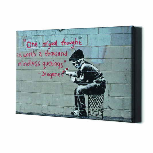 Banksy Diogenes Quote Art Wall Canvas Decor Artwork - Large Street Graffiti Pop Canva Painting Print Cool Kitchen Room Bedroom Home Bansky