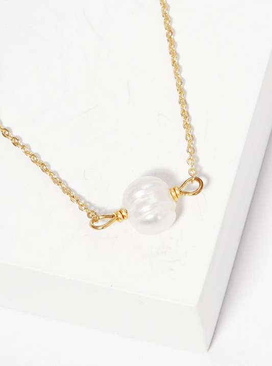 Dainty Glass Pearl Pendant Choker Necklace