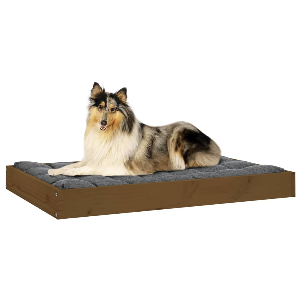 vidaXL Dog Bed Honey Brown 36"x25.2"x3.5" Solid Wood Pine