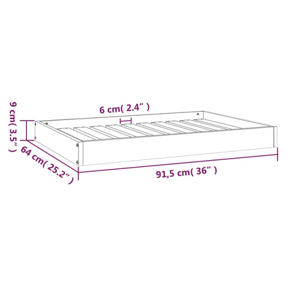 vidaXL Dog Bed Honey Brown 36"x25.2"x3.5" Solid Wood Pine