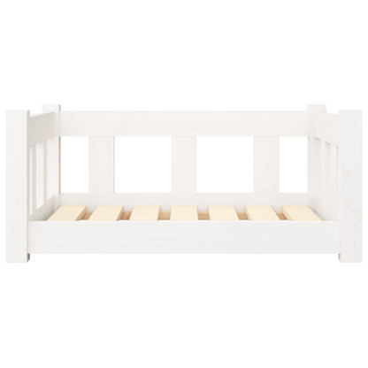 vidaXL Dog Bed White 25.8"x19.9"x11" Solid Wood Pine