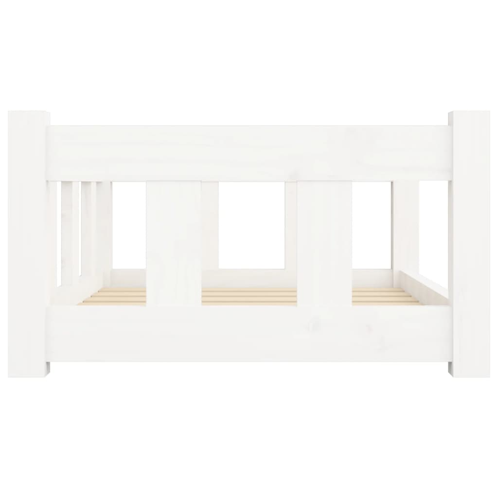 vidaXL Dog Bed White 25.8"x19.9"x11" Solid Wood Pine