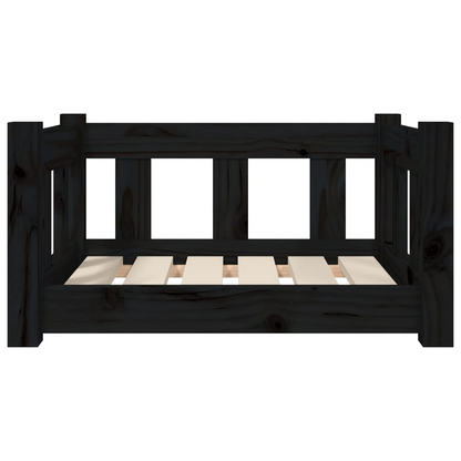 vidaXL Dog Bed Black 21.9"x17.9"x11" Solid Wood Pine