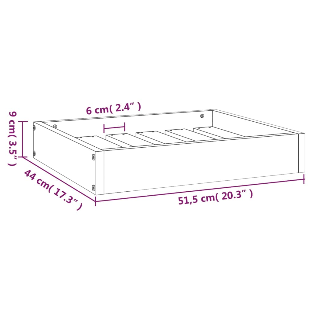 vidaXL Dog Bed Honey Brown 20.3"x17.3"x3.5" Solid Wood Pine