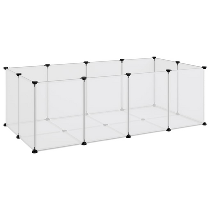 vidaXL Small Animal Cage Transparent 56.7"x29.1"x18.3" PP and Steel