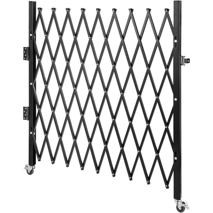 VEVOR Single Folding Security Gate, 50" H x 75" W Folding Door Gate, Steel Accordion Security Gate, Flexible Expanding Security Gate, 360° Rolling Barricade Gate, Scissor Gate or Door with Padlock