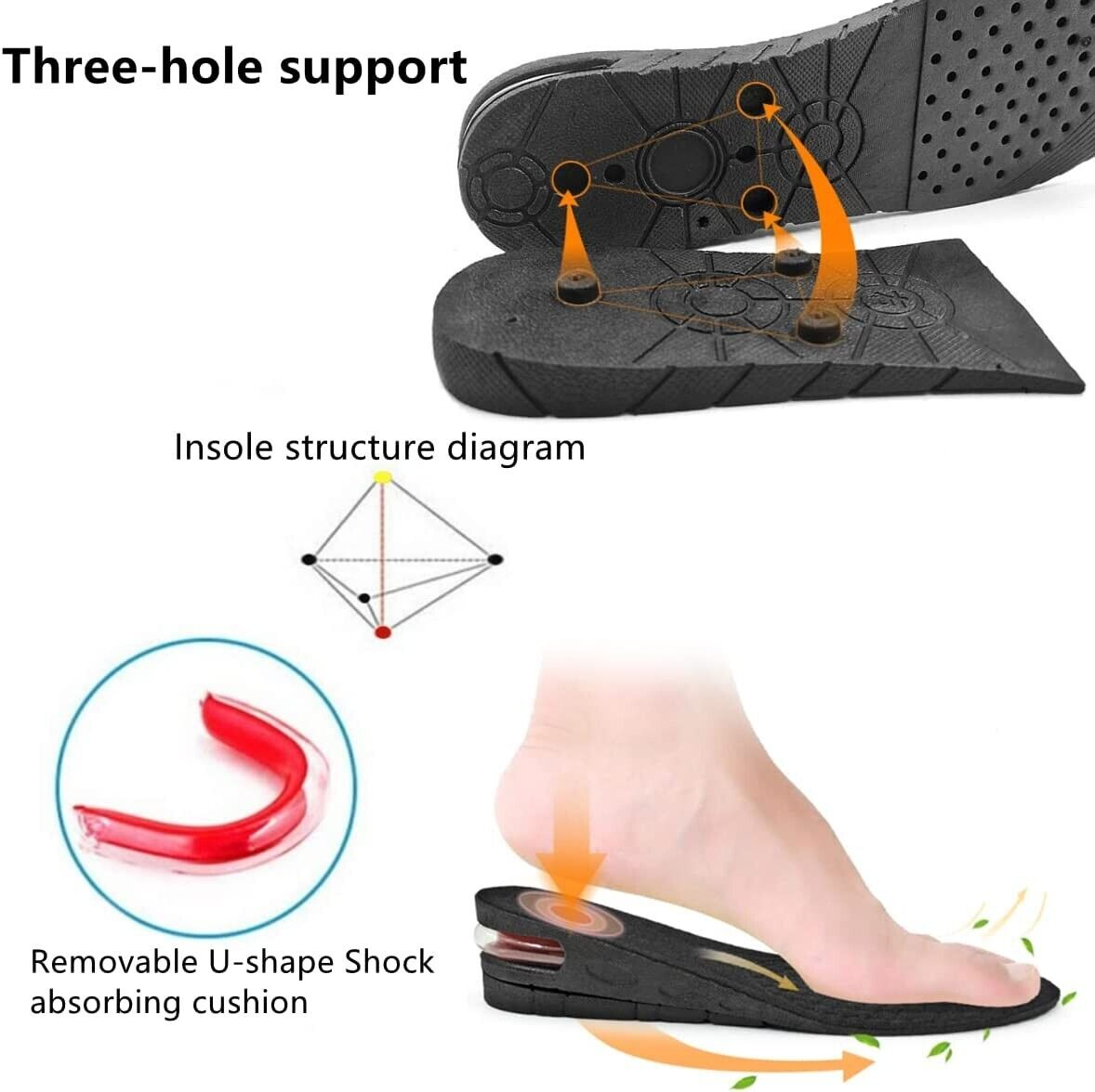 Invisible Height Increased Insole, Men Women Heel Lift - Taller Shoe Insert Pads - Adjustable - More Comfortable Supporting Insole For Unisex