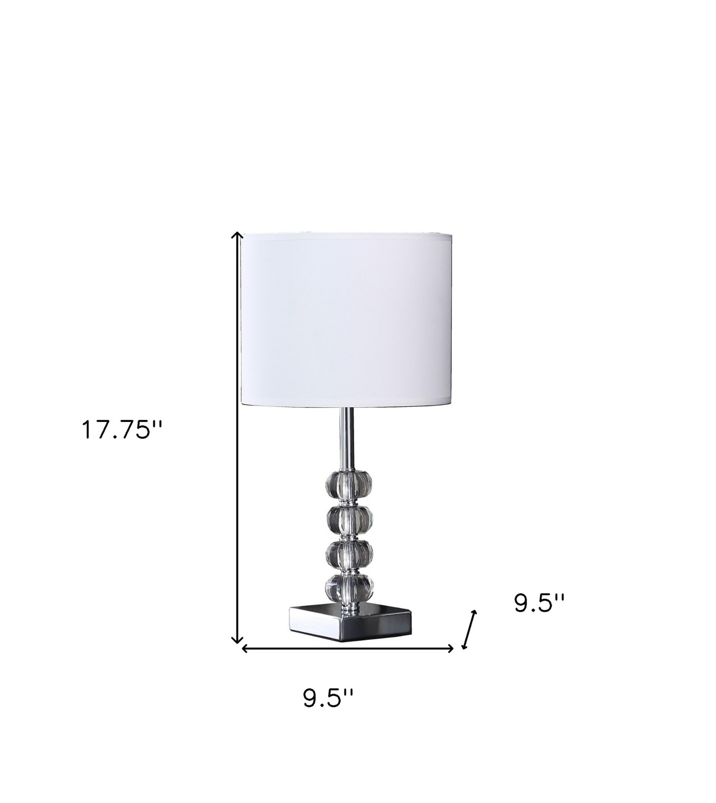 "18"" Silver Table Lamp With White Drum Shade"