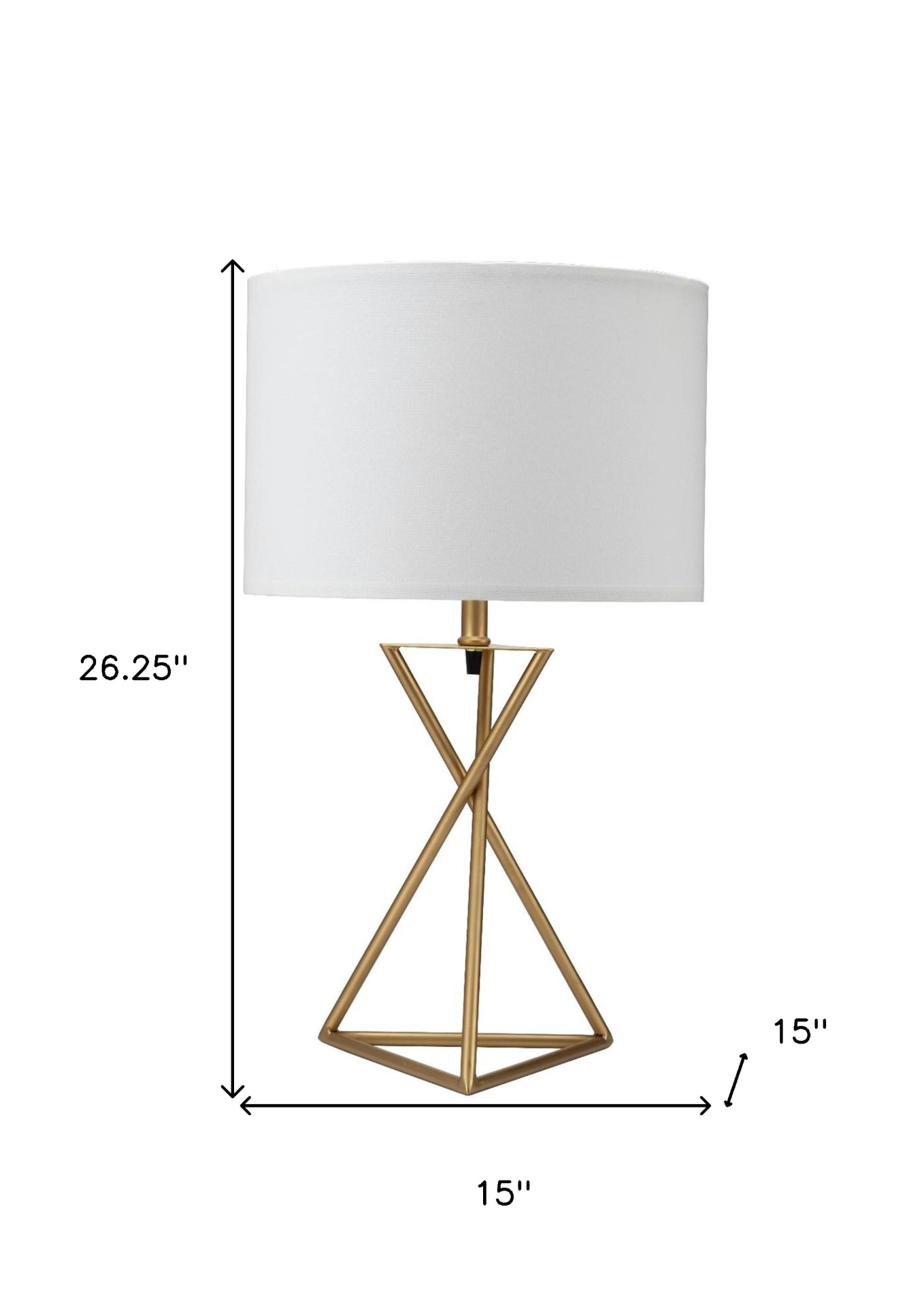 "Contemporary Gold Geo Table Lamp with White Shade"