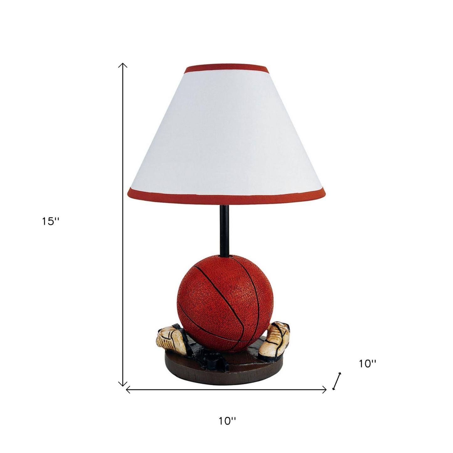 "15"" Orange Bedside Table Lamp With White Shade"