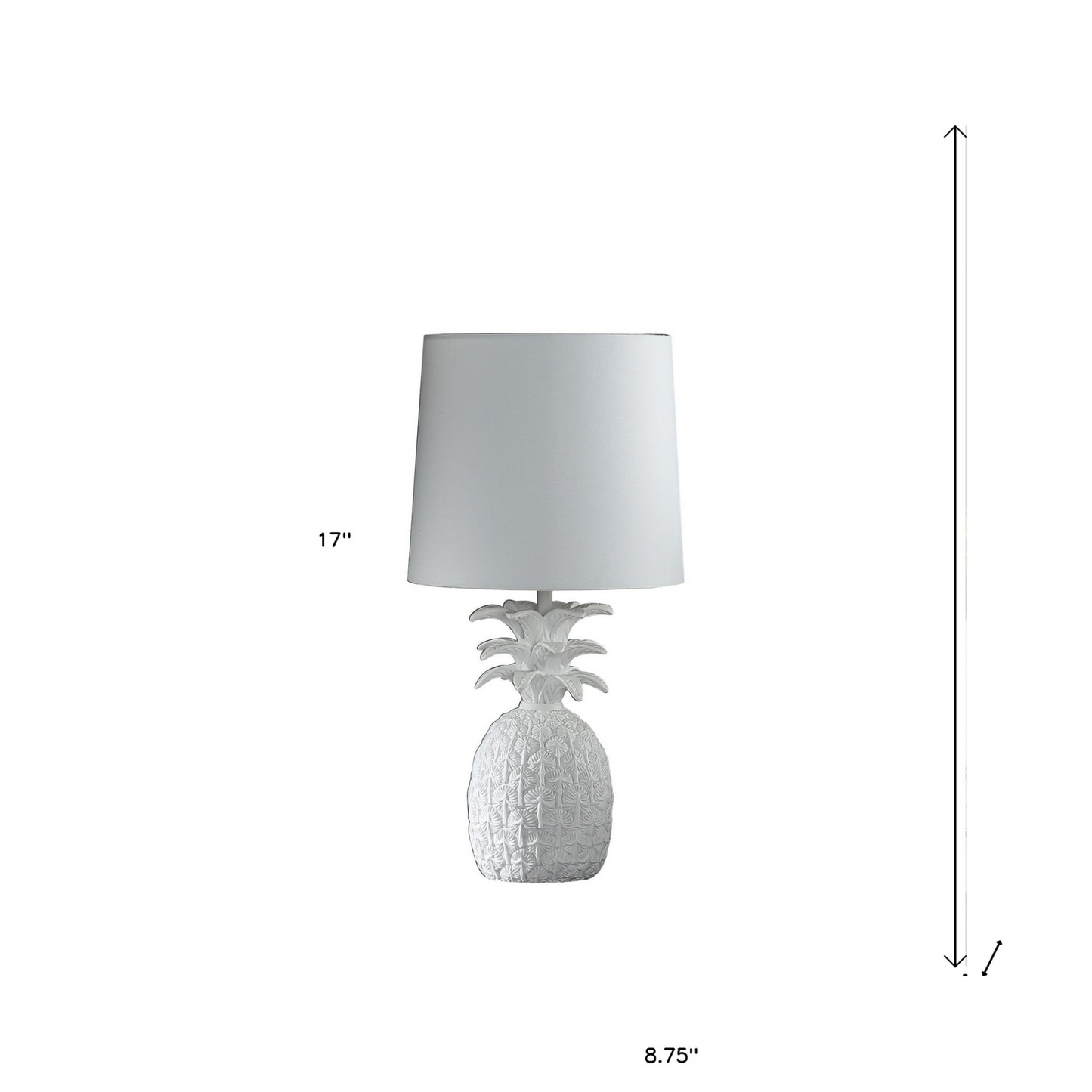 "17"" White Bedside Table Lamp With White Empire Shade"