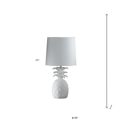 "17"" White Bedside Table Lamp With White Empire Shade"