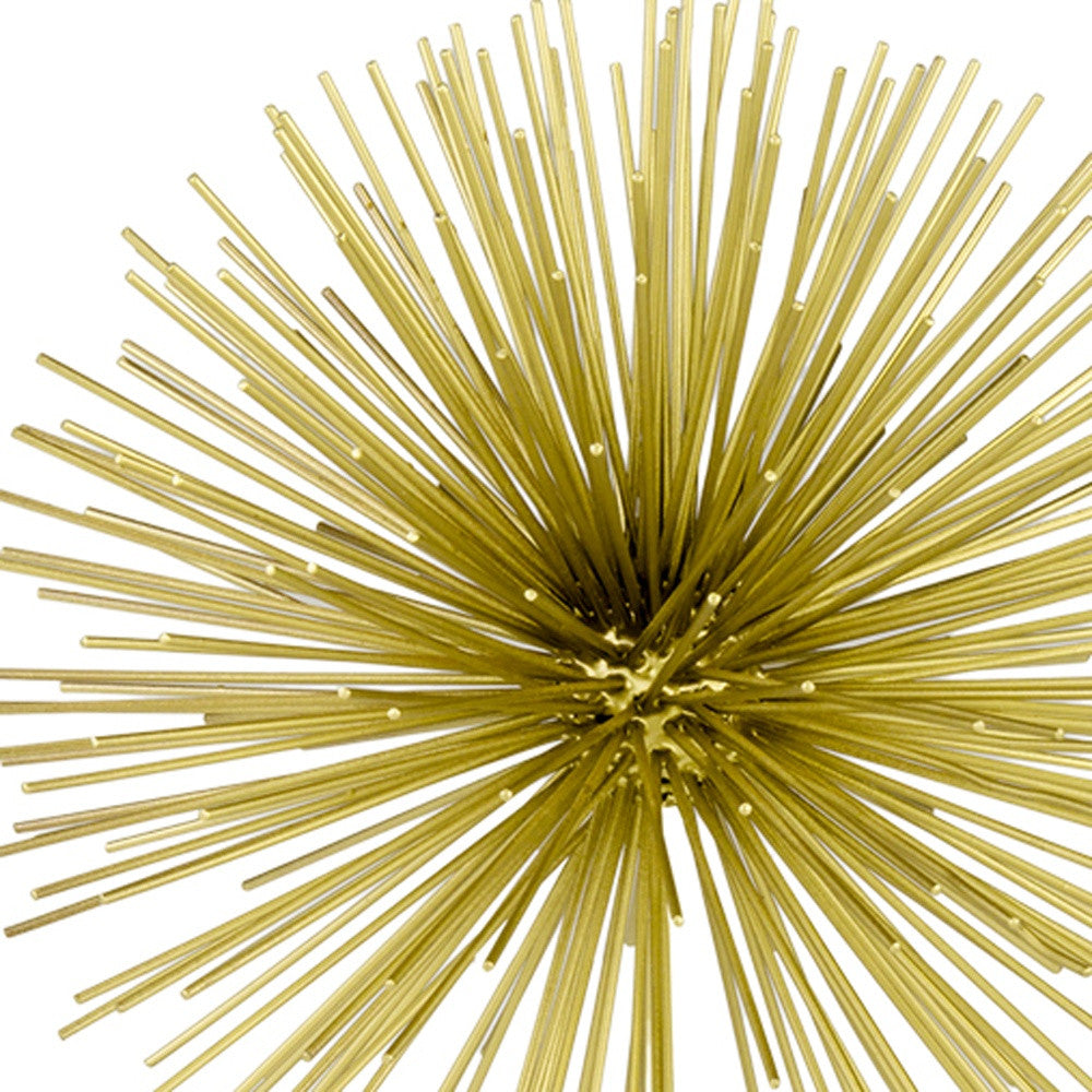 8" Gold Metal Sea Urchin Spiky Sphere