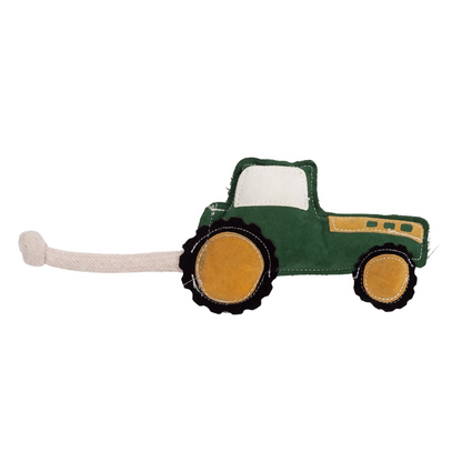 Country Living Green Tractor Vegan Leather Dog Chew Toy