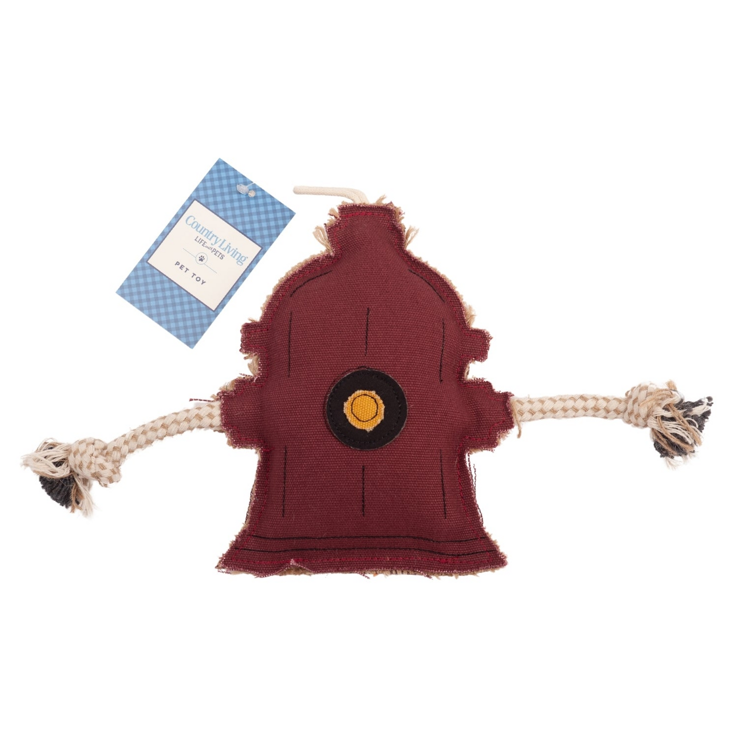 Country Living Fire Hydrant Canvas and Jute Dog Chew Toy