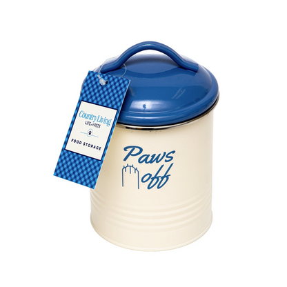 Country Living Set of 3 French Blue & Cream Pet Treat Storage Canisters